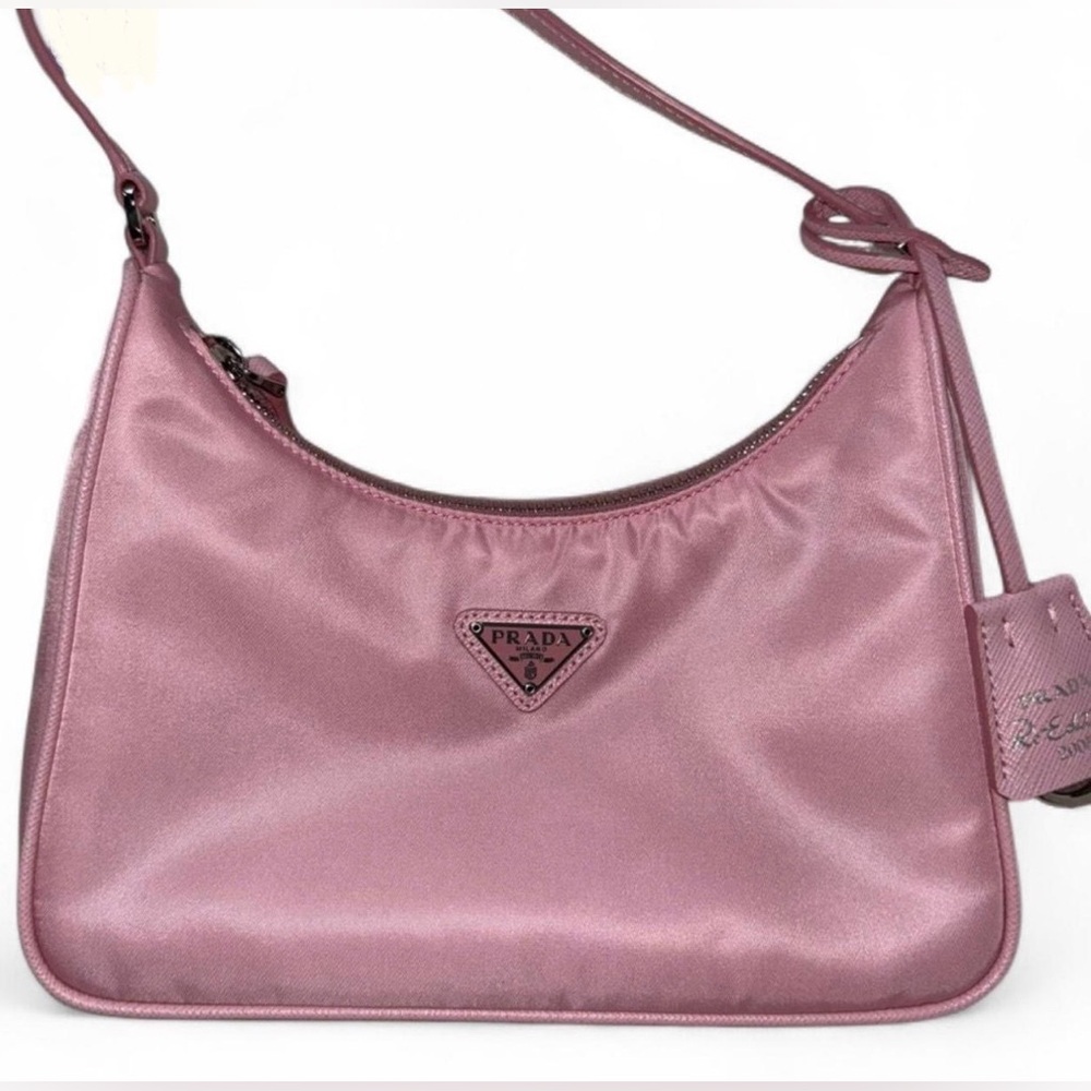 Prada Tessuto Nylon Saffiano Mini Re-Edition 2005 Bag- pink